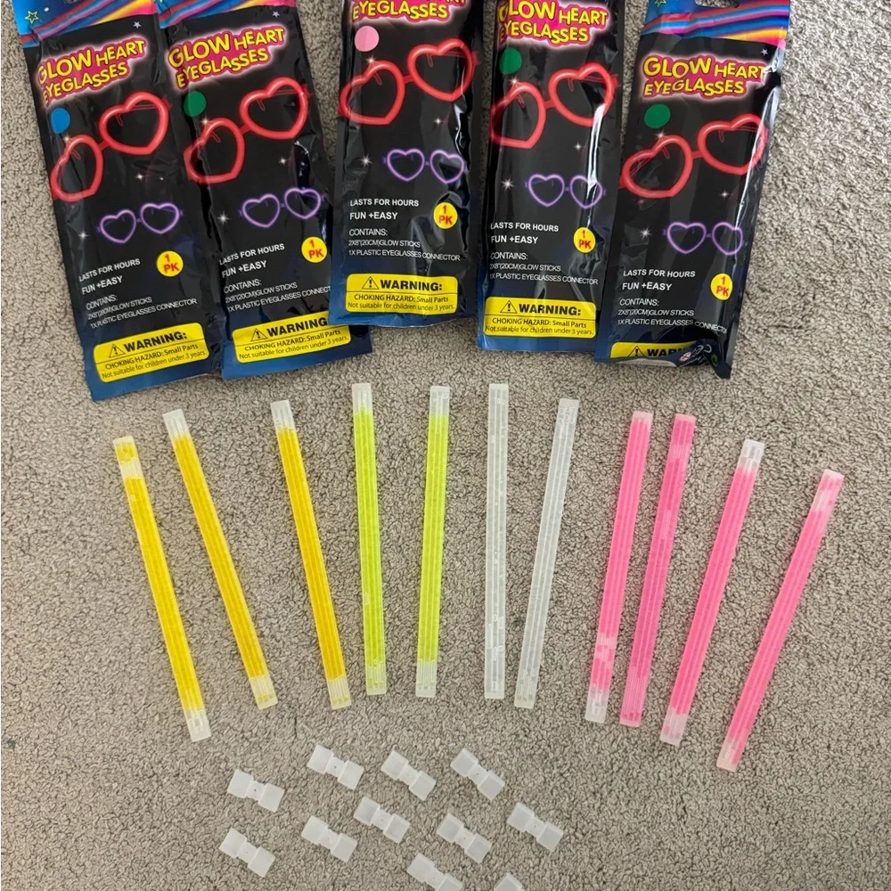 Glow Heart Eyeglasses Party Pack - Multicolor